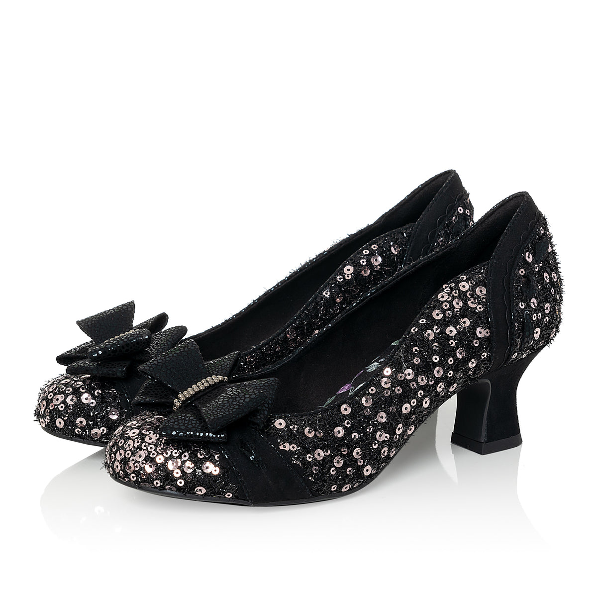 Black sparkly court shoes Clearance