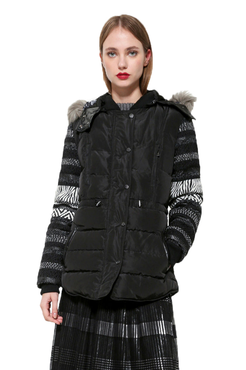 Padded Overcoat Black Desigual Style 17WWEW16 Belle Divino