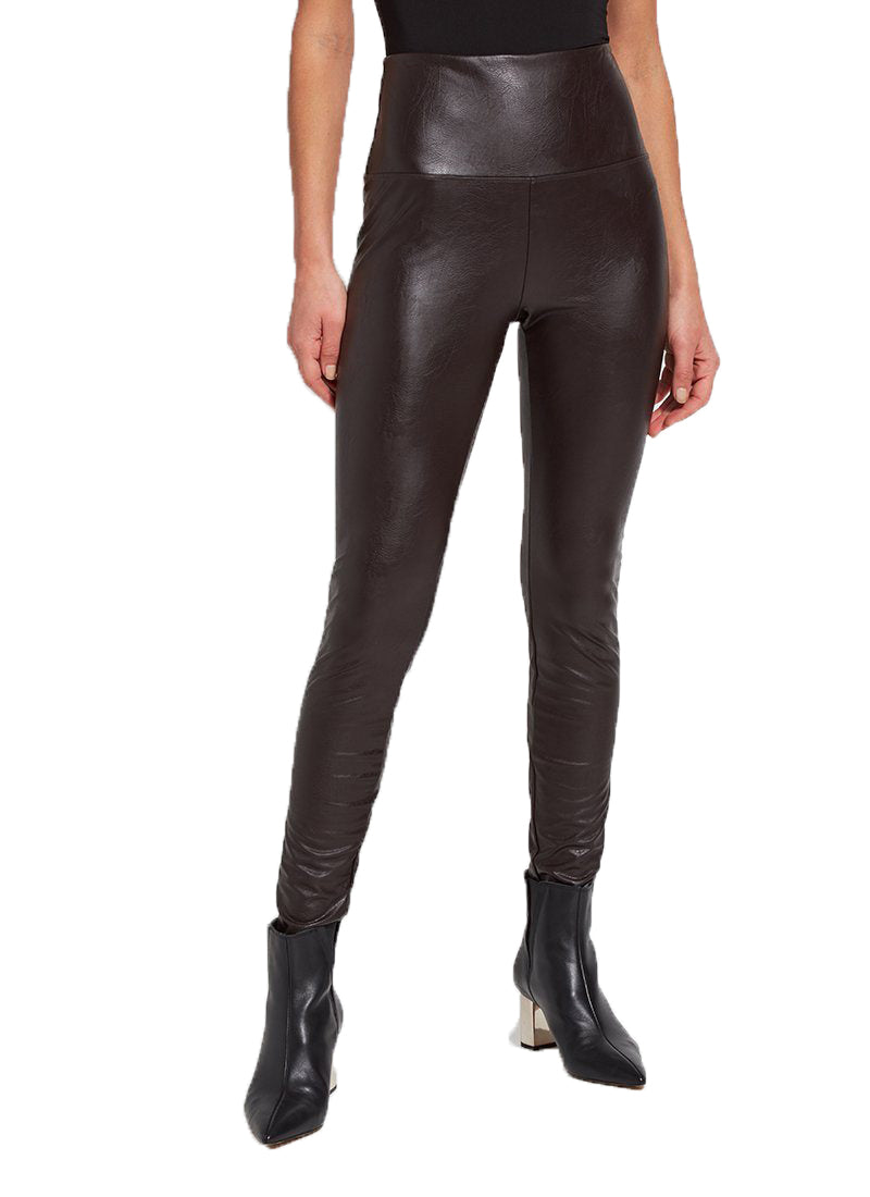 Lysse Textured Faux Leather Leggings Green Size XS
