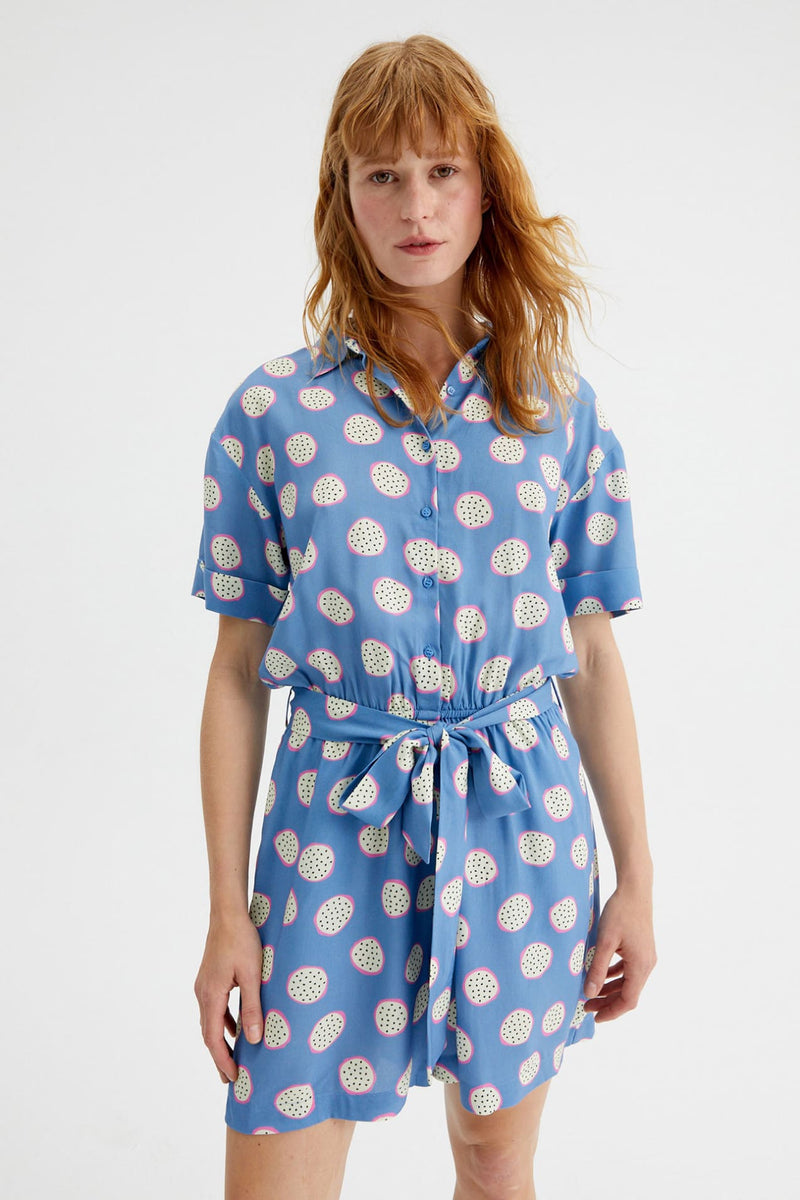 Shirt shop style playsuit