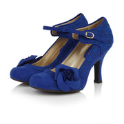 Ruby Shoo Belle Divino Exclusive Anna Cobalt Blue Lace Mary Jane Pumps