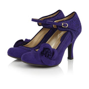 Ruby Shoo Belle Divino Exclusive Anna Royal Purple Lace Mary Jane Pumps