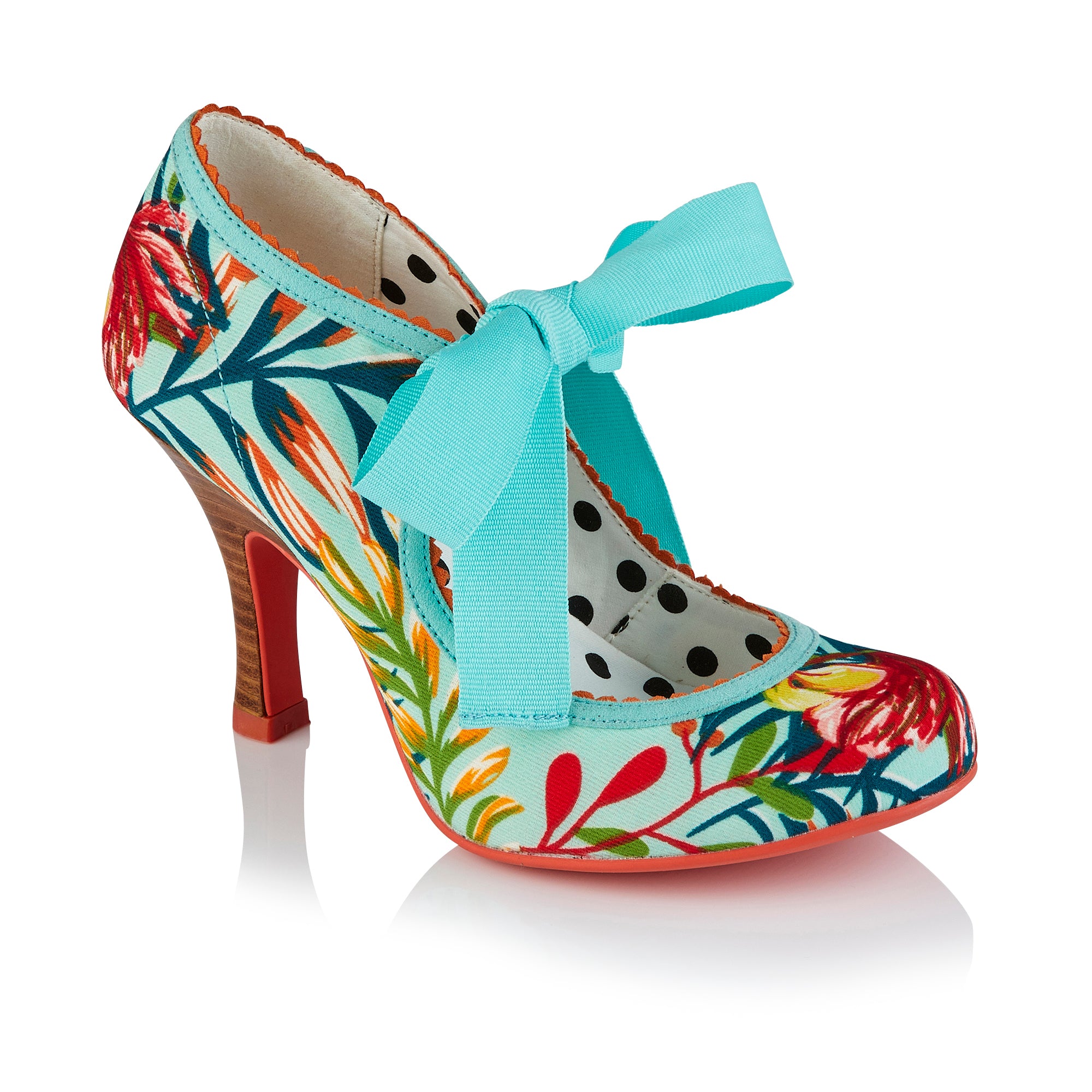 Willow Aqua Blue Floral Bootie High Heels by Ruby Shoo – Belle Divino