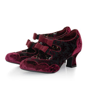 Sophia Wine Mid Heel Bow Shoes By Ruby Shoo