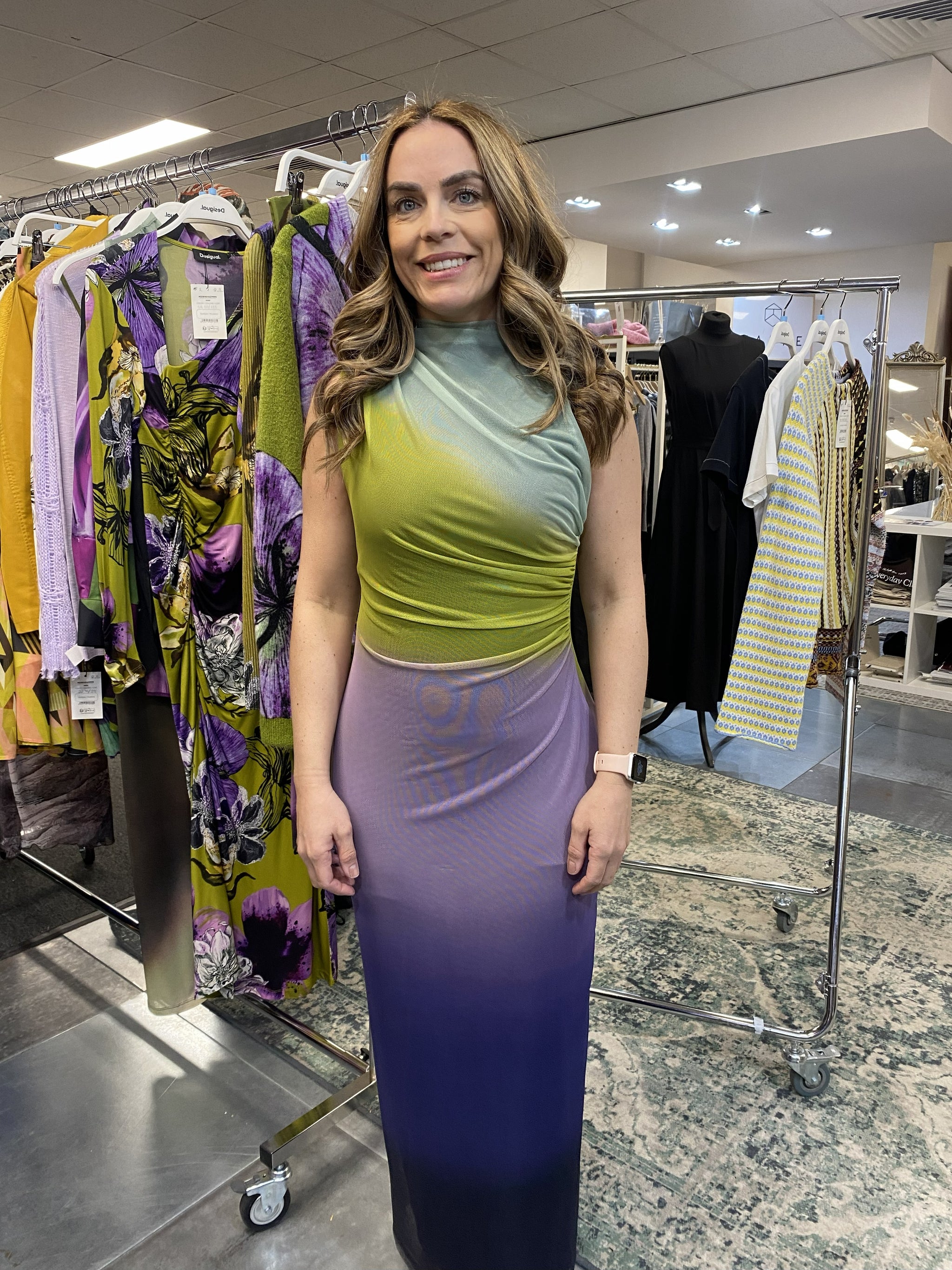 Desigual Lola Gradient Tulle Fitted Midi Dress 25WWVK18 – Belle Divino