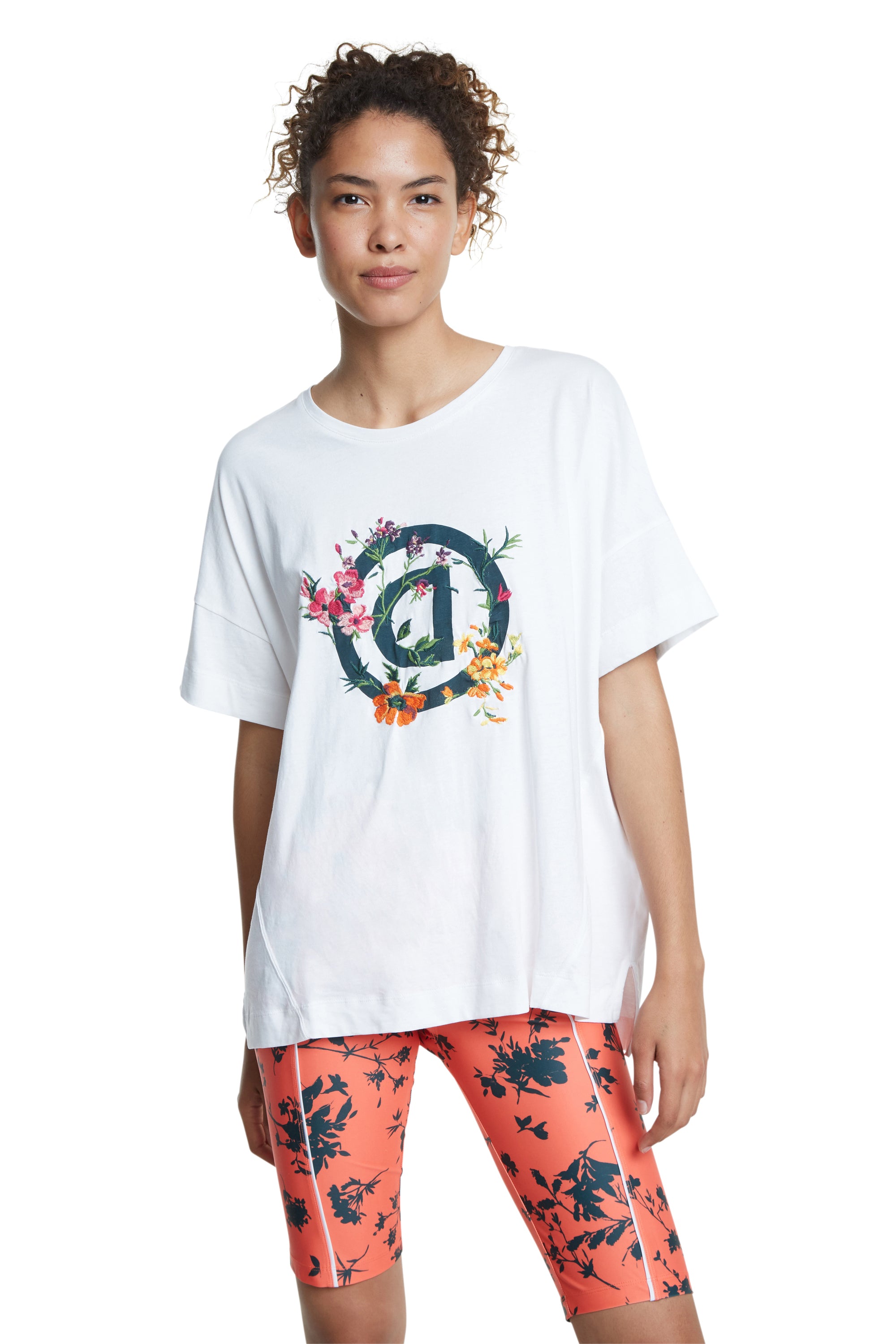 T-shirt De Sport Desigual Donna – Running Fitness, Couleur PESCA, Neuf