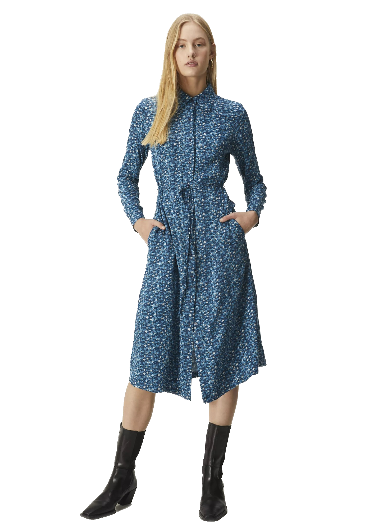 floral shirt dress uk Style Cheat Floral Midi Shirt Dress - Multi