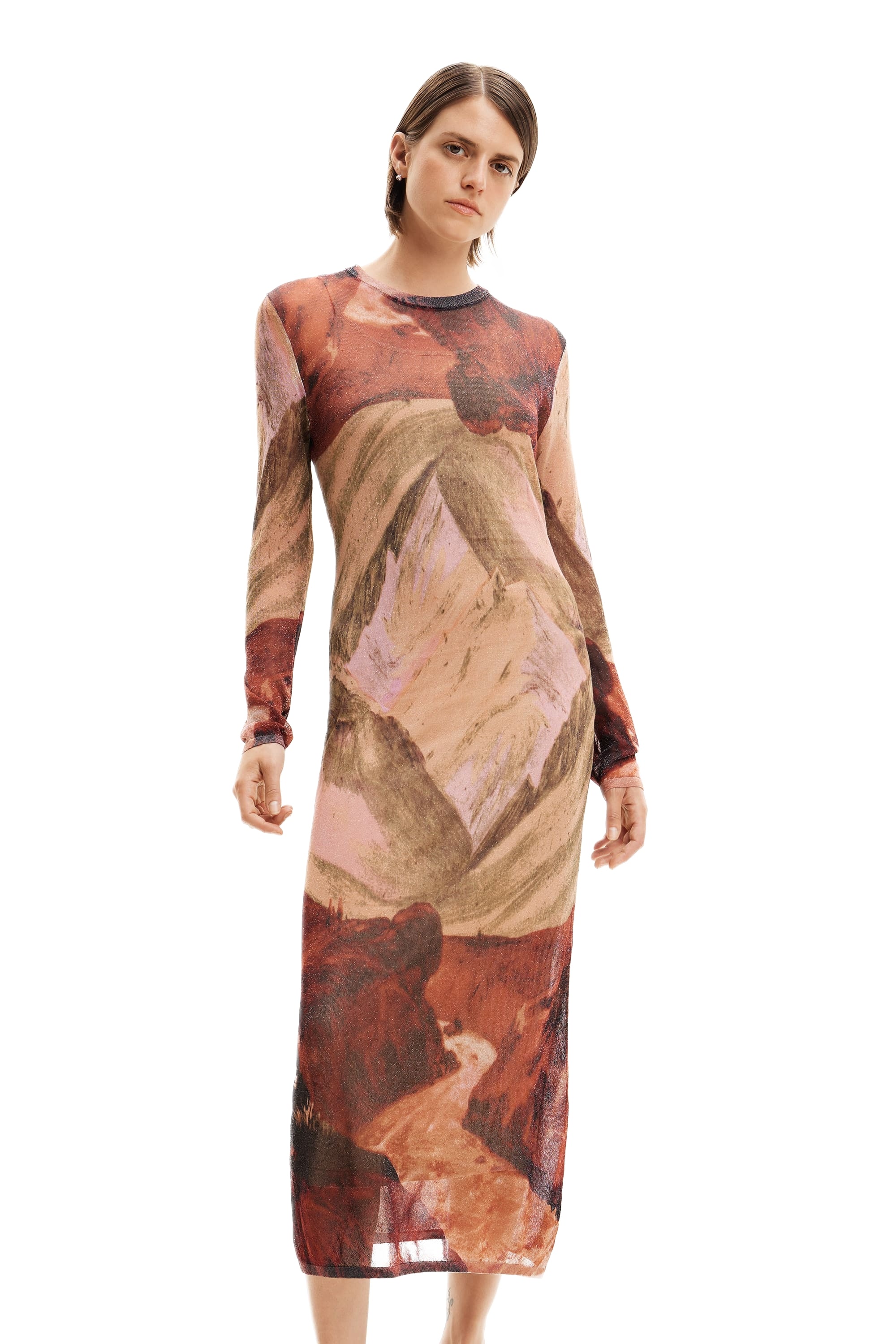 desigual brown dress Desigual, Recycled strappy dress, Women, Polyester, Black, S