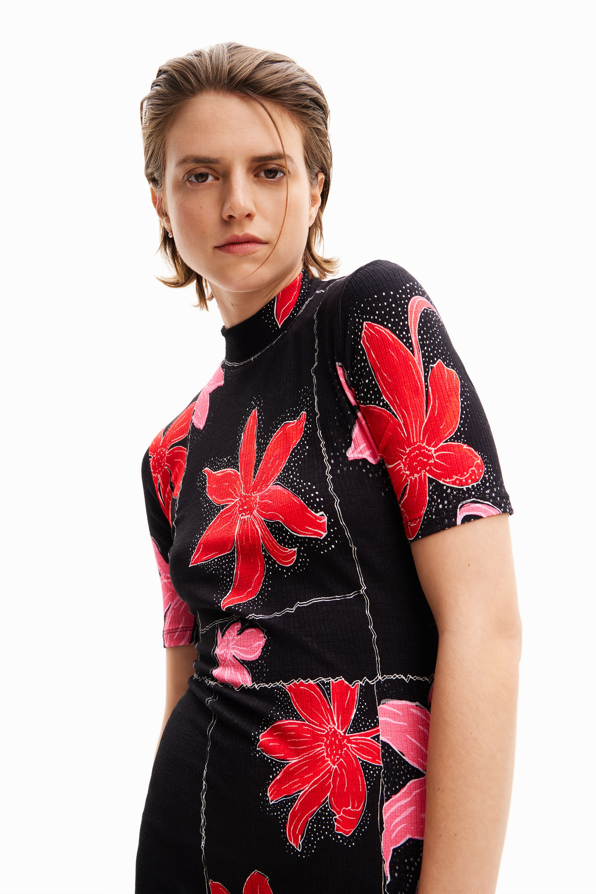 Desigual Rochie de zi Newspaper Coll 25SWVK40 Colorat Regular Fit Desigual Rochie de zi Newspaper Coll 25SWVK40 Colorat Regular Fit