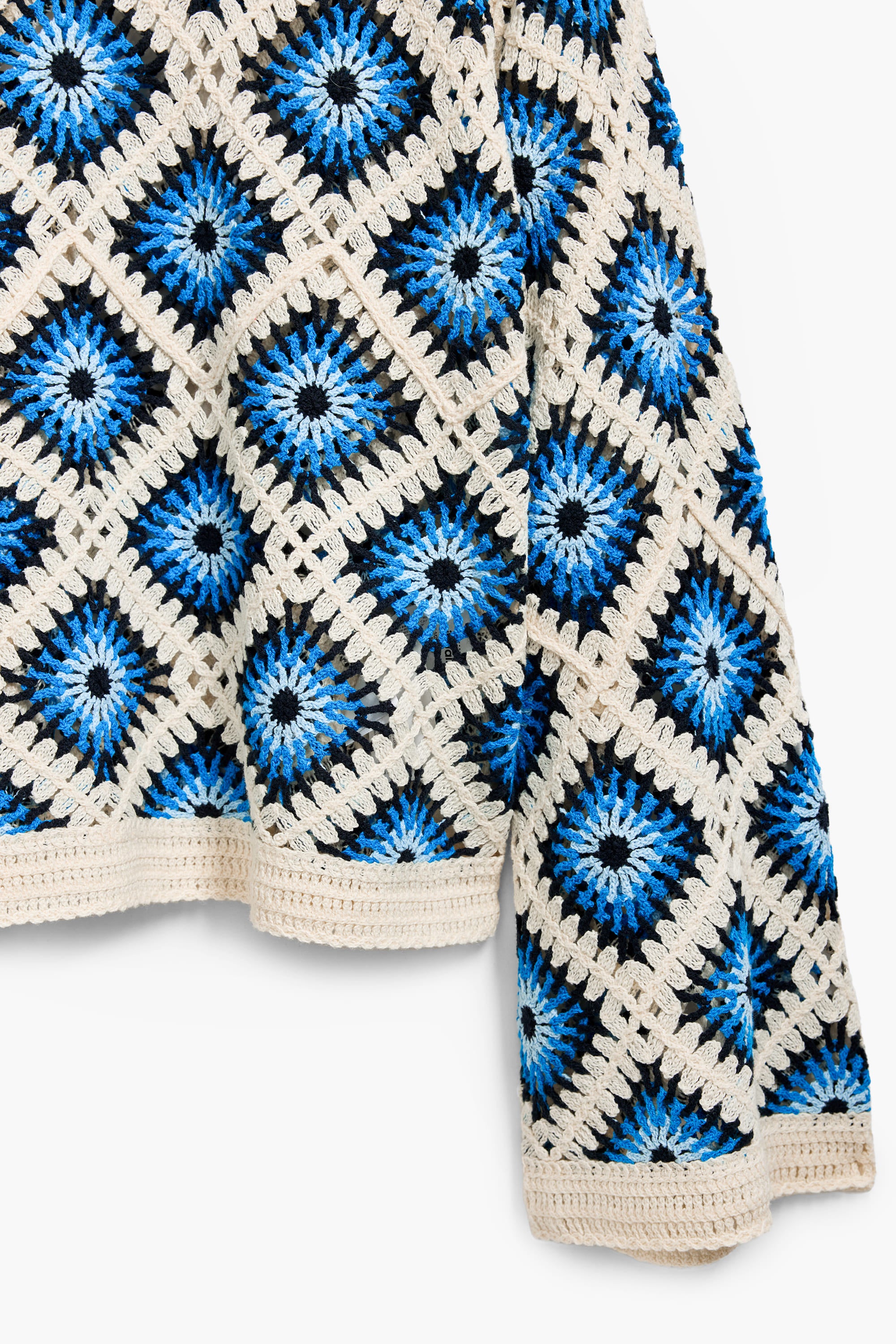 Desigual Demis Jumper Cream & Blue Crochet 25SWJF25 – Belle Divino