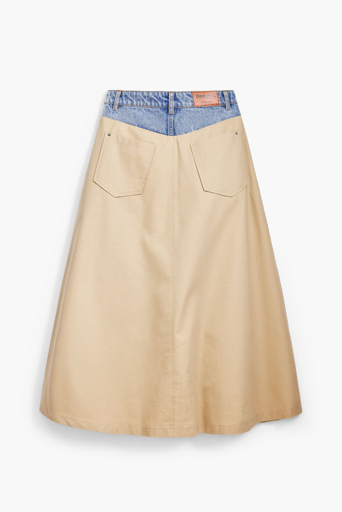 Desigual Women's Finlandia Denim Skirt - Knee-Length, Casual Relaxed Fit For Autumn & Winter