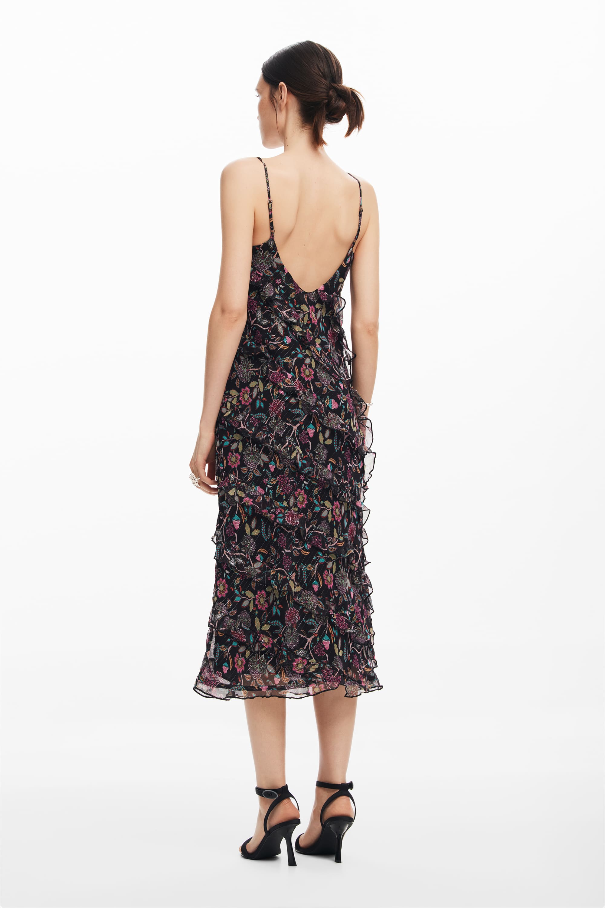 Desigual Atlanta Floral Strappy Ruffle Dress 24WWVW12 Belle Divino
