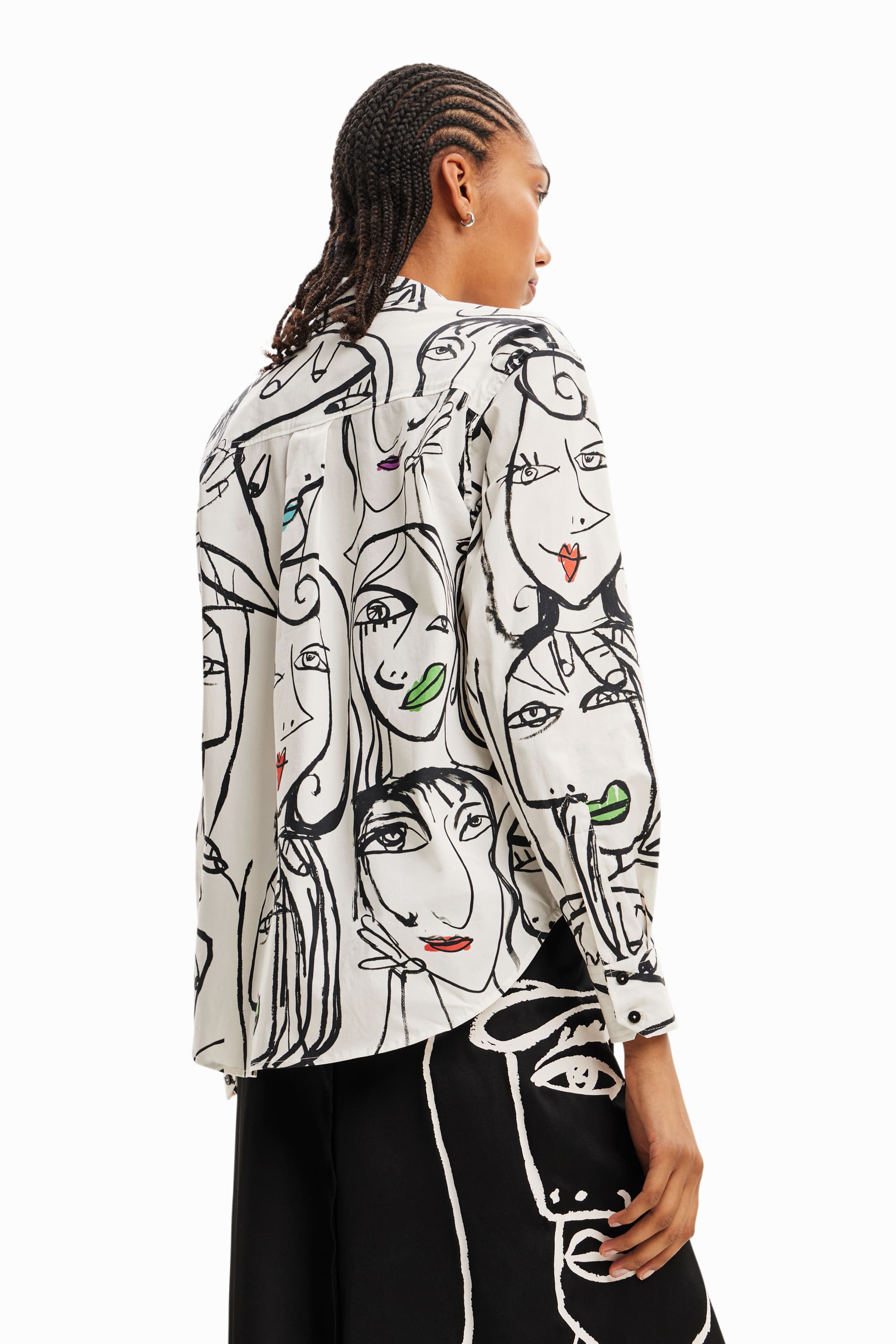 Desigual Verona Monochrome Arty Faces Shirt 23WWCW09