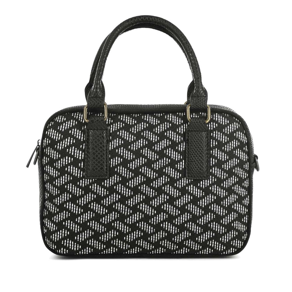 Austin Black & White Jacquard Bowling Bag (Matches Kaylee Heels) by Ruby Shoo