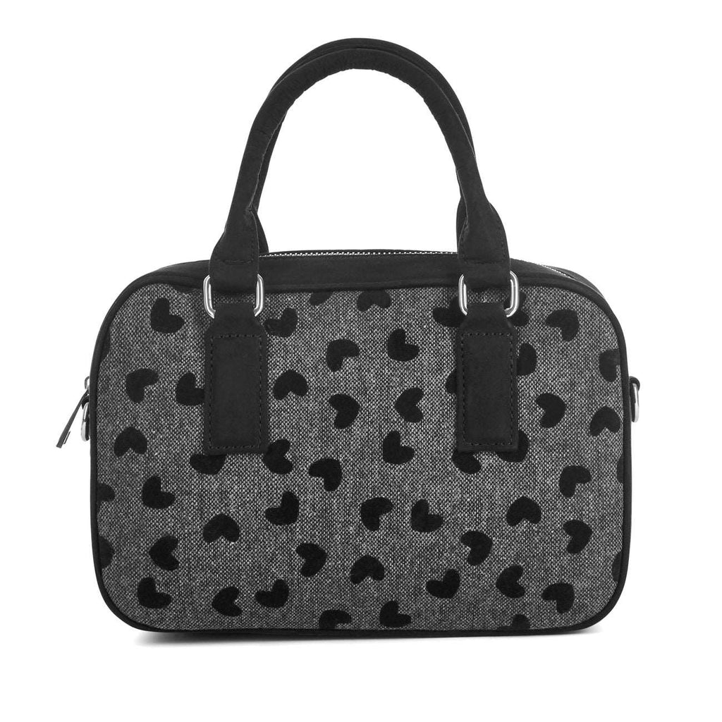 Austin Black Heart Print Bowling Bag (Matches Lexi Mid-Heels) by Ruby Shoo