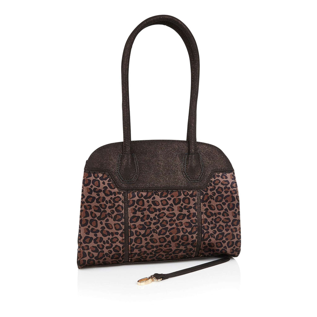 Amber Brown Leopard Print Ballerina Pumps & Matching Monza Bag by Ruby Shoo