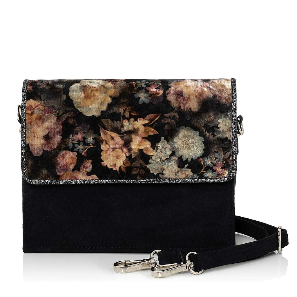 Ruby Shoo Adelaide Black Floral Bag Handbag front