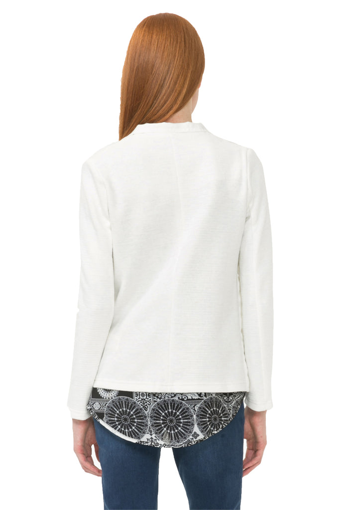Desigual Asha Black and White Woven Coat by L Lacroix Style back