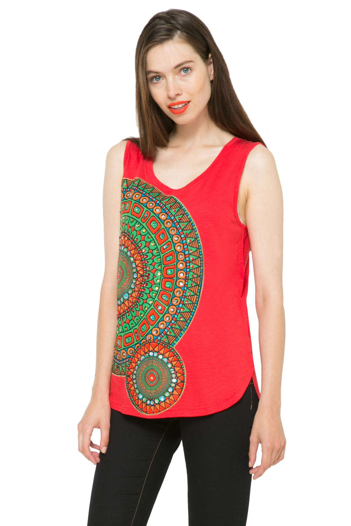 Desigual Anael Mandala Tank Top Vest orange