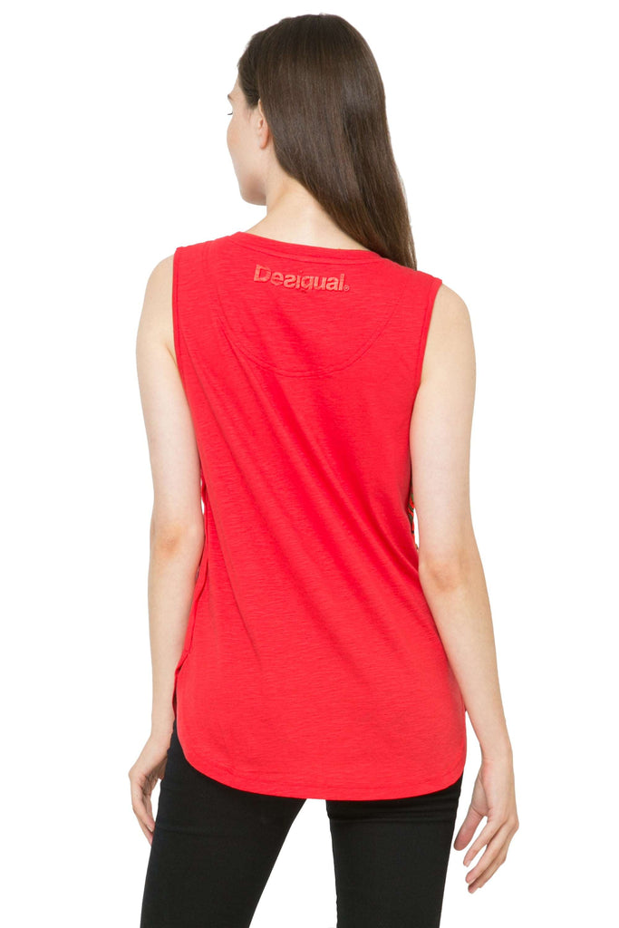 Desigual Anael Mandala Tank Top Vest orange back