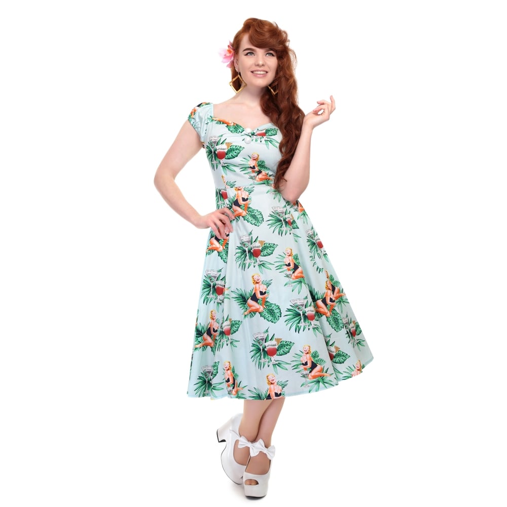 Dolores Doll Lori Tropical Pin-Up Girl 1950s Swing Dress by Collectif Belle Divino Dolores Doll Lori Tropical Pin-Up Girl 1950s Swing Dress by Collectif Belle Divino