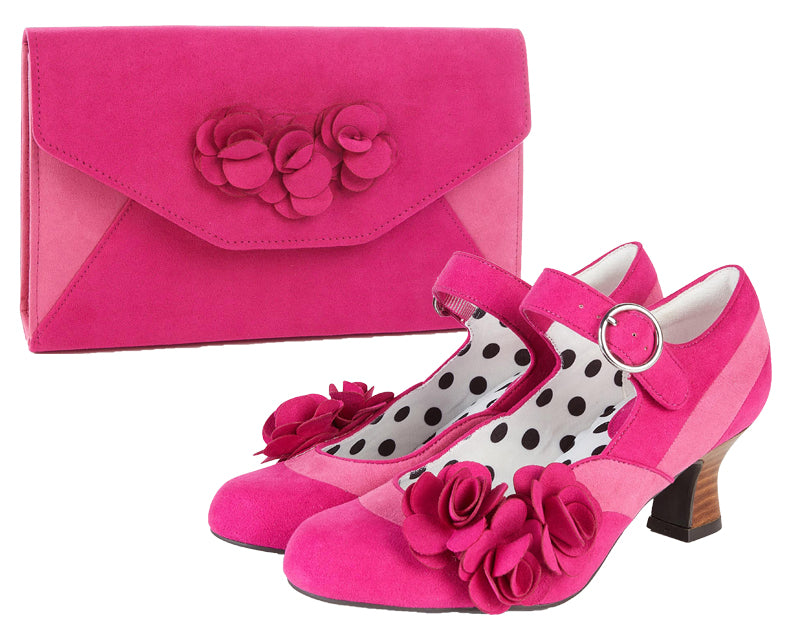 Mabel Pink Two Tone Mid Heel Bar Shoe by Ruby Shoo
